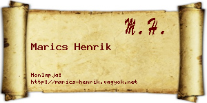 Marics Henrik névjegykártya